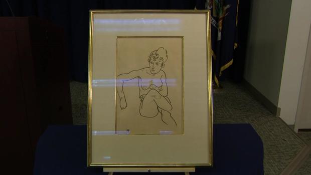 <i>WCBS via CNN Newsource</i><br />Austrian artist Egon Schiele's 1918 drawing entitled 