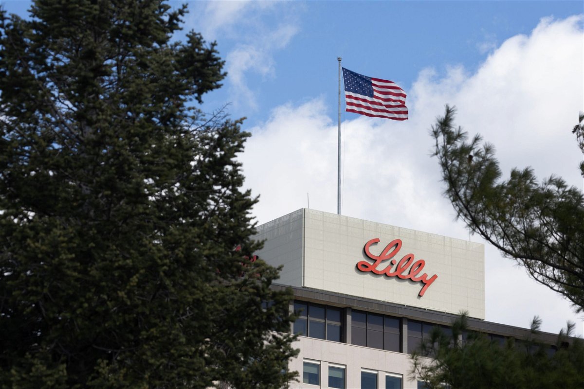 <i>Scott Olson/Getty Images via CNN Newsource</i><br />A flag flies above the headquarters campus of Eli Lilly and Company on March 17