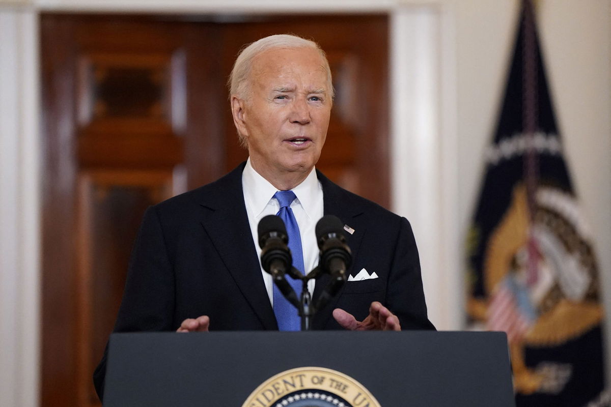 <i>Elizabeth Frantz/Reuters via CNN Newsource</i><br />U.S. President Joe Biden delivers remarks after the U.S. Supreme Court ruled on former U.S. President and Republican presidential candidate Donald Trump's bid for immunity from federal prosecution for 2020 election subversion.