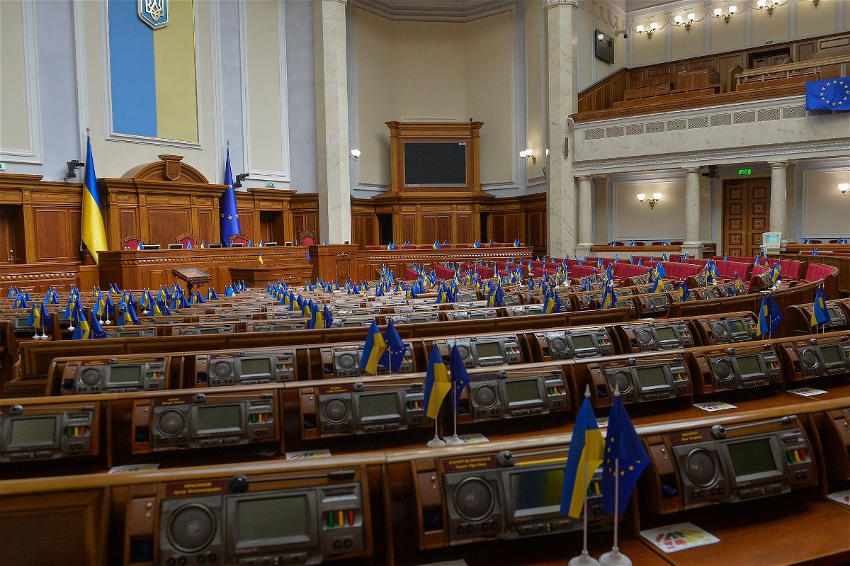 <i>Andrii Nesterenk/Global Images Ukraine/Getty Images/File via CNN Newsource</i><br />Ukraine's parliament
