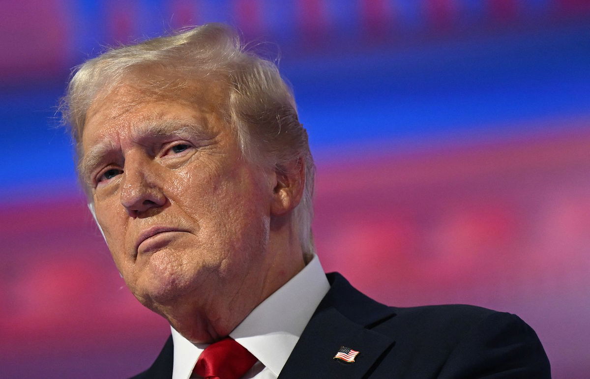 <i>Patrick T. Fallon/AFP/Getty Images via CNN Newsource</i><br/>Former US President and 2024 Republican presidential candidate Donald Trump stands on stage after accepting his party's nomination on the last day of the 2024 Republican National Convention at the Fiserv Forum in Milwaukee