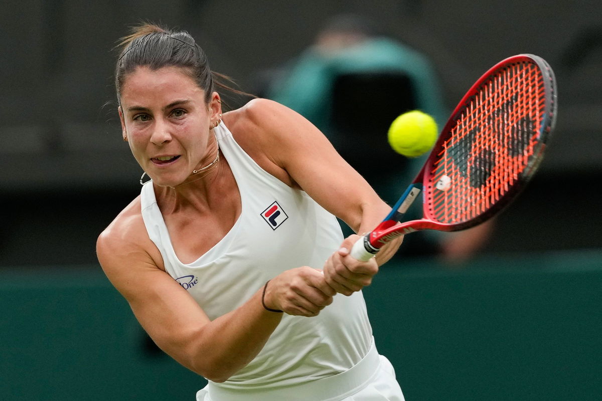 <i>Alberto Pezzali/AP via CNN Newsource</i><br/>Emma Navarro was knocked out by Jasmine Paolini in the Wimbledon quarterfinals.