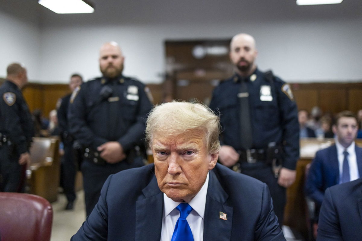 <i>Justin Lane/Pool/AFP/Getty Images via CNN Newsource</i><br />Former US President and Republican presidential candidate Donald Trump attends his criminal trial at Manhattan Criminal Court in New York City