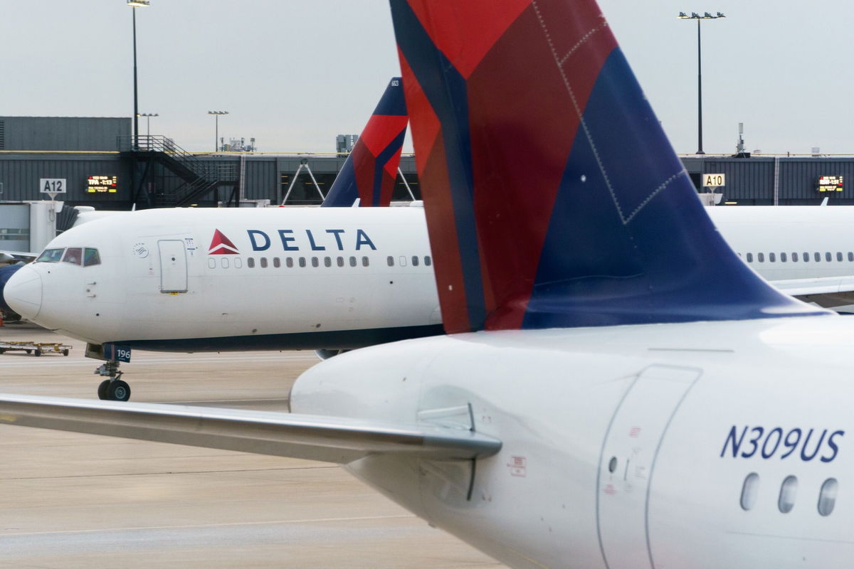 <i>Elijah Nouvelage/Bloomberg/Getty Images via CNN Newsource</i><br/>All flights from several major US airlines – including Delta