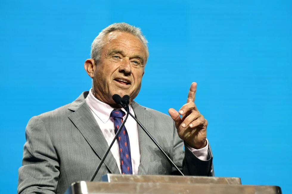 Independent presidential candidate Robert F. Kennedy Jr. delivers a keynote speech at the FreedomFest Vegas event Friday, July 12, 2024, in Las Vegas. (Steve Marcus/Las Vegas Sun via AP)