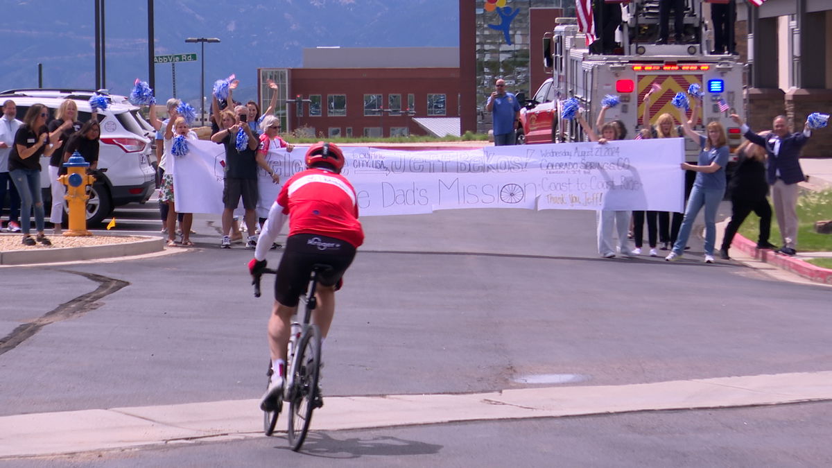 Father stops in Colorado Springs during cross-country bike ride to raise money for charity