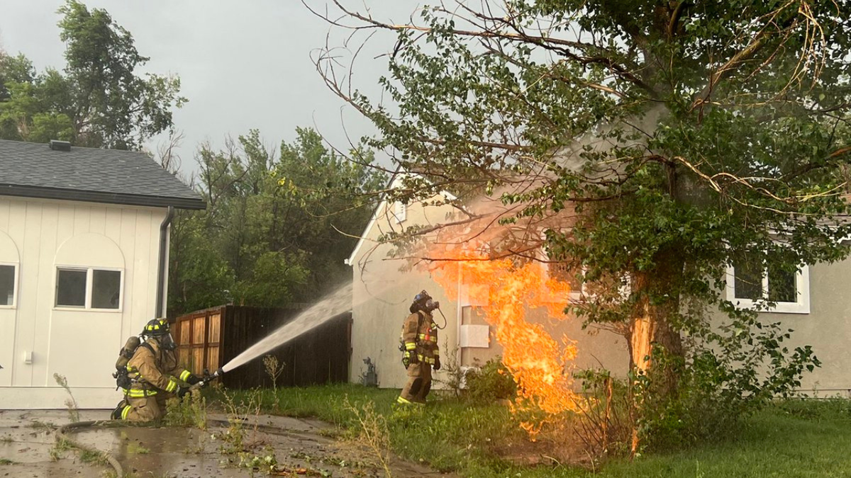 Lightning strike causes fire in a noble gas pipeline