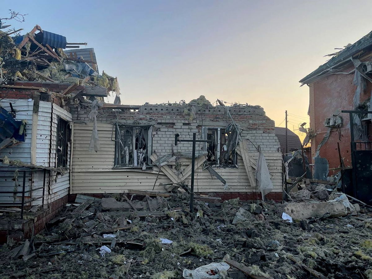 <i>Alexei Smirnov/Telegram/Reuters via CNN Newsource</i><br />A damaged house is seen in the town of Sudzha in the Kursk region