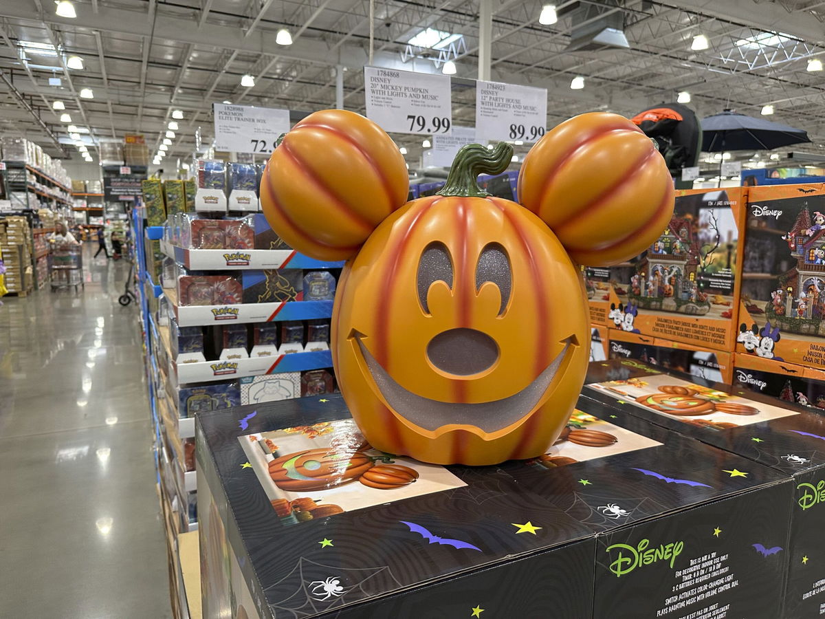 <i>David Zalubowski/AP via CNN Newsource</i><br />A Halloween decoration made by Disney sits on display for shoppers in a Costco warehouse Sunday