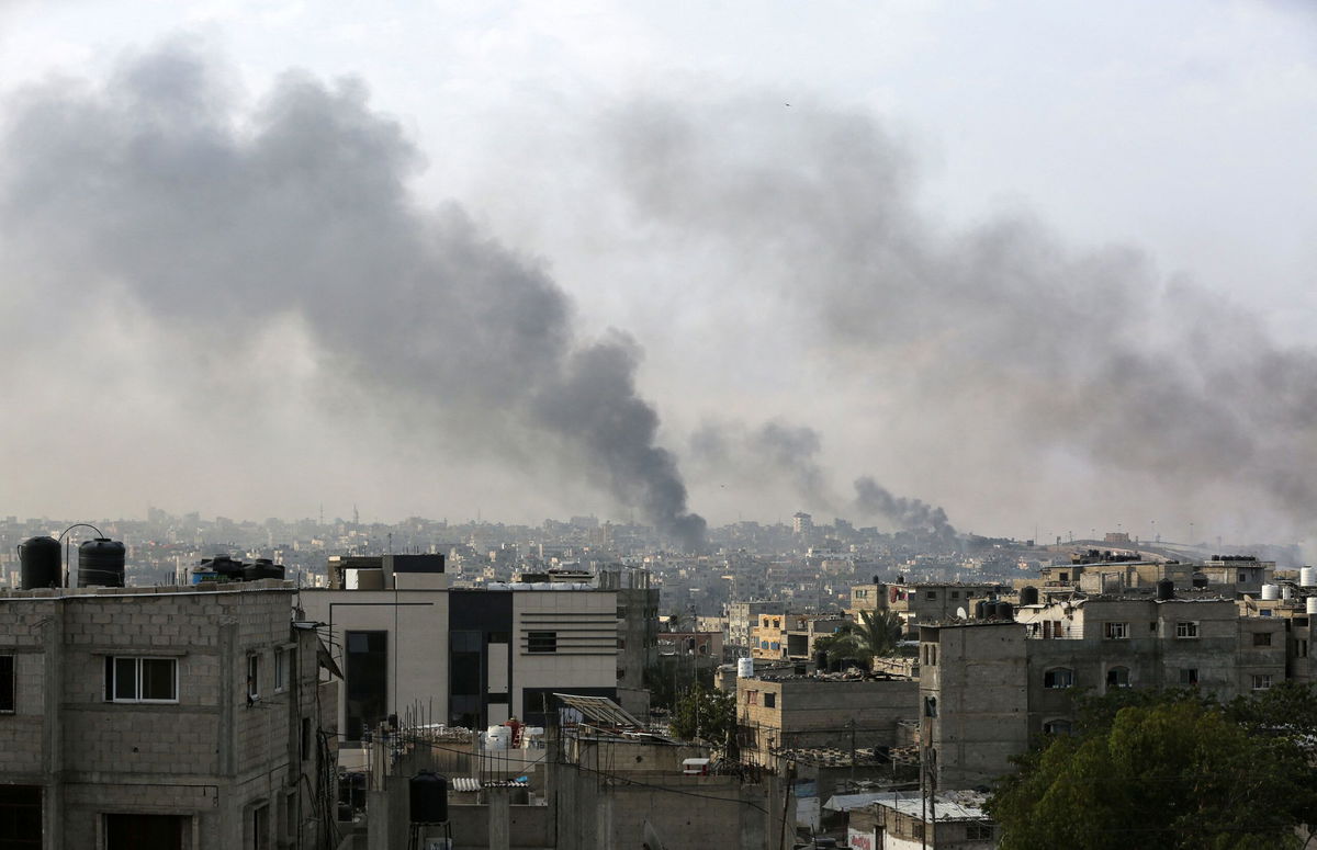 <i>Hatem Khaled/Reuters via CNN Newsource</i><br />Smoke rises following Israeli strikes in Rafah