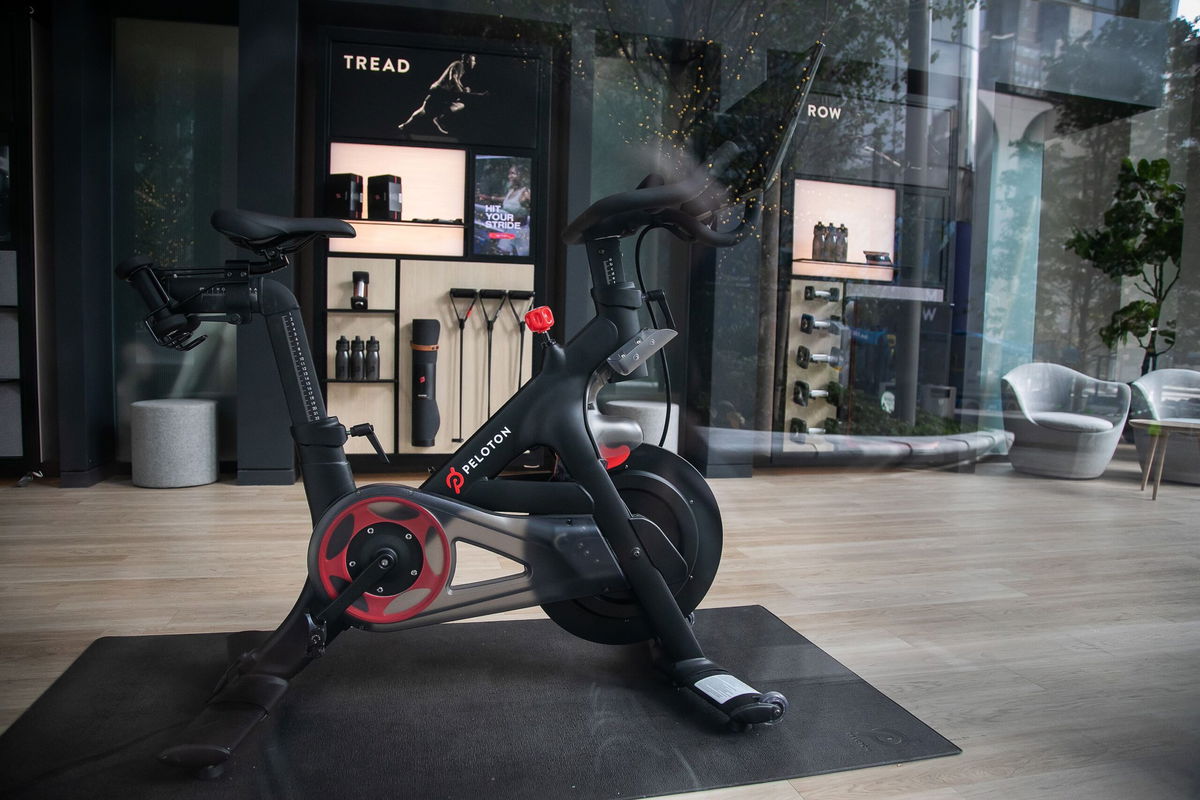 <i>Michael Nagle/Bloomberg/Getty Images via CNN Newsource</i><br/>A Peloton Bike inside a showroom in New York in November 2023.