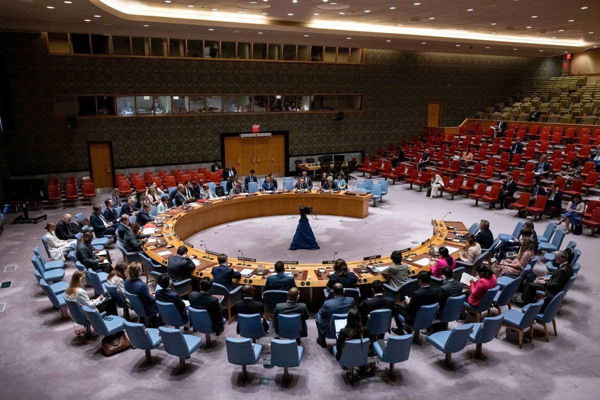 <i>Yuki Iwamura/Bloomberg/Getty Images via CNN Newsource</i><br/>A Security Council meeting at United Nations headquarters in New York on Aug. 28