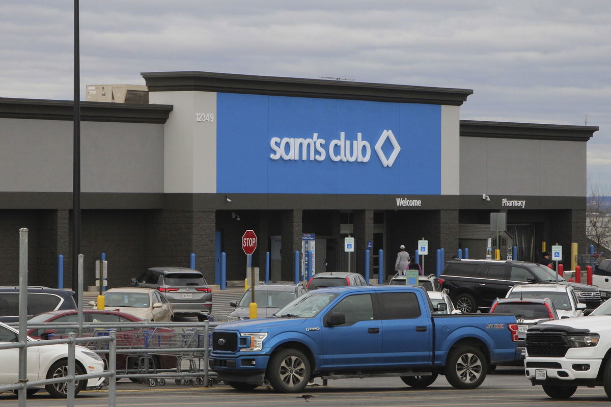 <i>Carlos Kosienski/Sipa USA/AP via CNN Newsource</i><br/>Exterior view and signage of a Sam's Club location in San Antonio