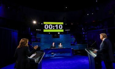 David Muir and Linsey Davis moderate the presidential debate in Philadelphia on Tuesday.