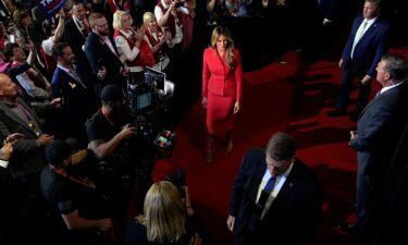 Former first lady Melania Trump attends the final night of the 2024 Republican National Convention at the Fiserv Forum.