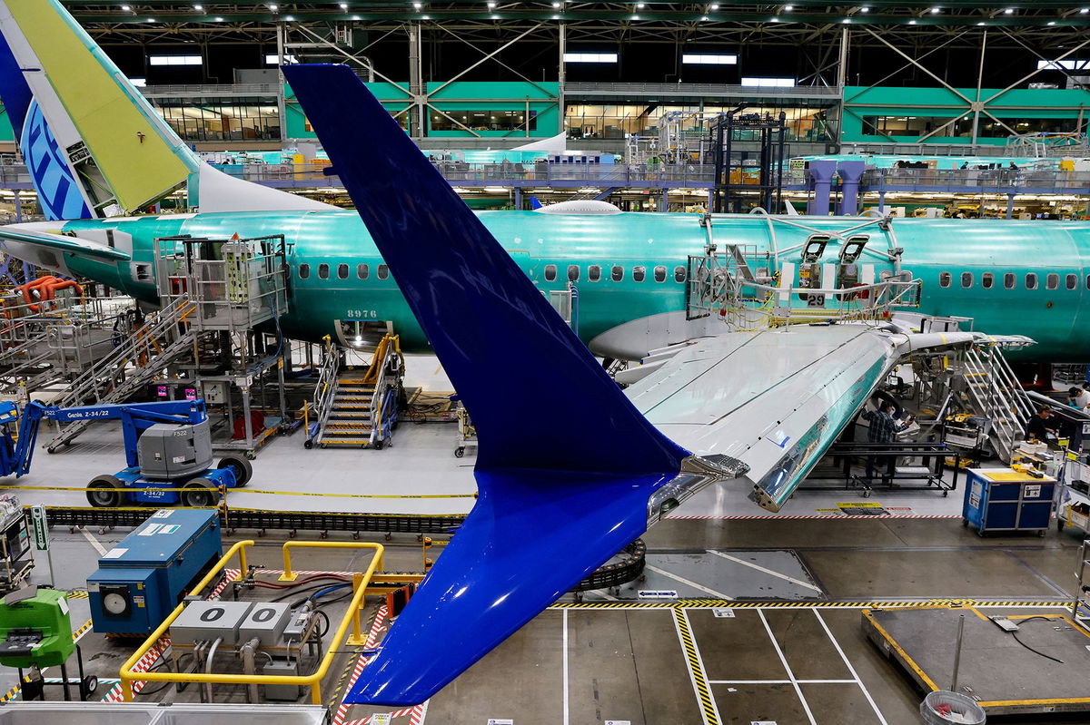 <i>Jennifer Buchanan/Pool/Reuters via CNN Newsource</i><br/>A Boeing 737 MAX aircraft is assembled at the company's plant in Renton