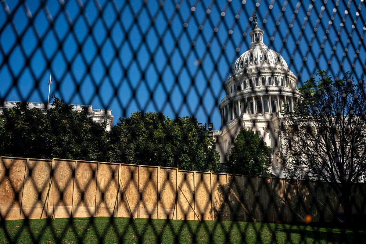 <i>Bonnie Cash/Getty Images via CNN Newsource</i><br />Additional security fencing is placed around the Western front of the Capitol from August 2024 to February 2025 in preparation for the 2025 Presidential Inauguration.