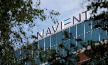 Signage is seen on the offices of Navient in Wilmington