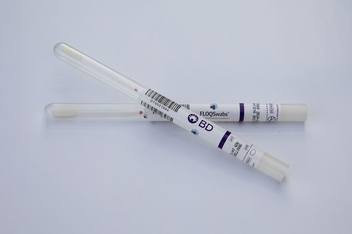 <i>Courtesy BD via CNN Newsource</i><br/>Using a six-inch swab