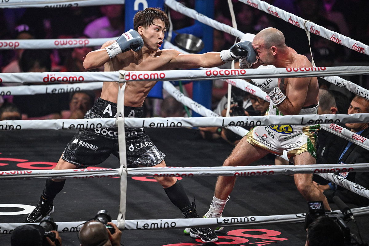 <i>Yuichi Yamazaki/AFP/Getty Images via CNN Newsource</i><br/>Naoya Inoue (left) successfully defended his undisputed super-bantamweight crown as Ireland’s TJ Doheny (right) retired with an injury.