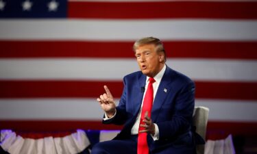 Republican presidential nominee former President Donald Trump participates in a Fox News Town Hall with Sean Hannity at the New Holland Arena on September 4