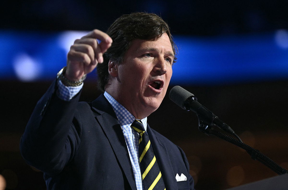 <i>Brendan Smialowski/AFP/Getty Images via CNN Newsource</i><br/>The Biden administration denounced Tucker Carlson