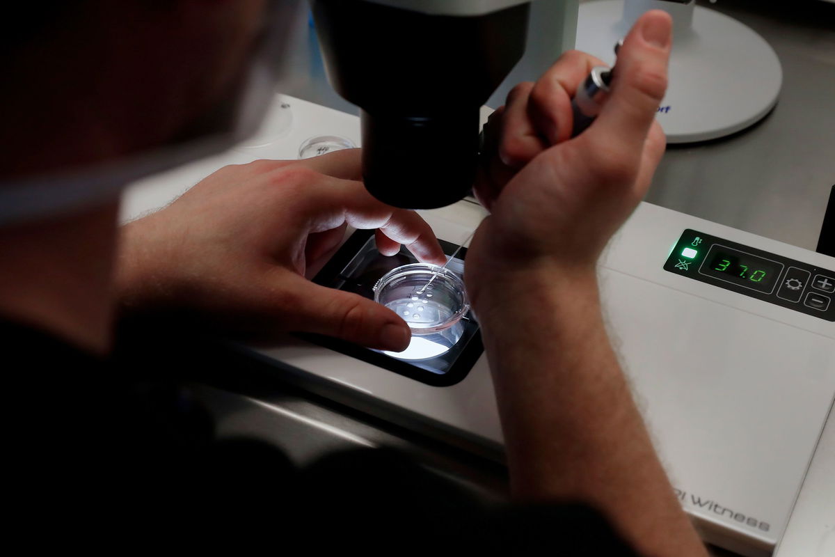 <i>Michael Wyke/AP via CNN Newsource</i><br/>Lab staff prepare small petri dishes