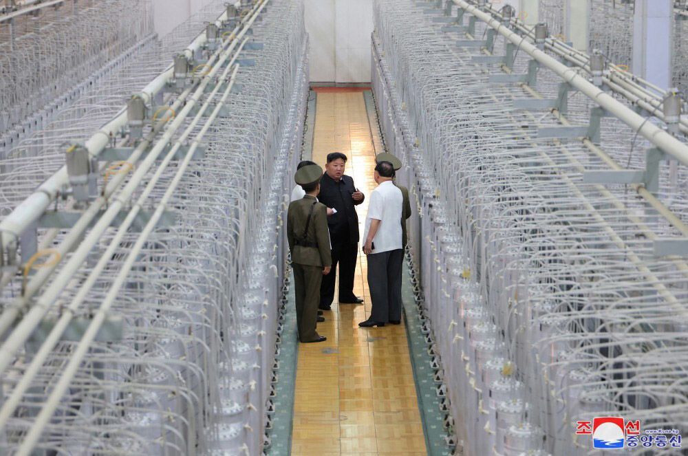 <i>KCNA via CNN Newsource</i><br />North Korean leader Kim Jong Un visits a uranium enrichment facility