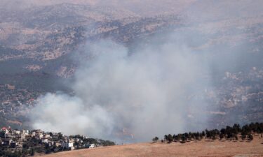 A file image of the site of an Israeli airstrike on the outskirts of the southern village of Rachaya al-Fukhar on September 11.