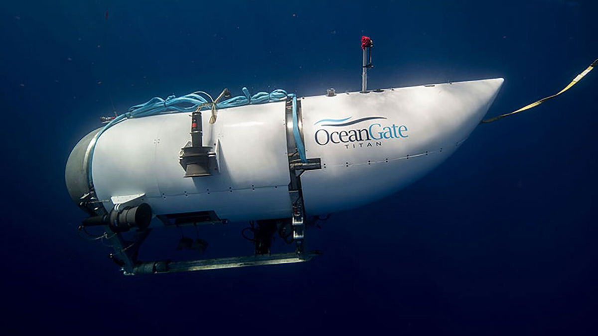 <i>From OceanGate/File via CNN Newsource</i><br/>OceanGate's Titan submersible.