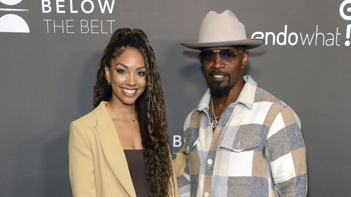 <i>Frazer Harrison/Getty Images via CNN Newsource</i><br/>Jamie Foxx looked like a proud father as he walked his daughter Corrine down the aisle