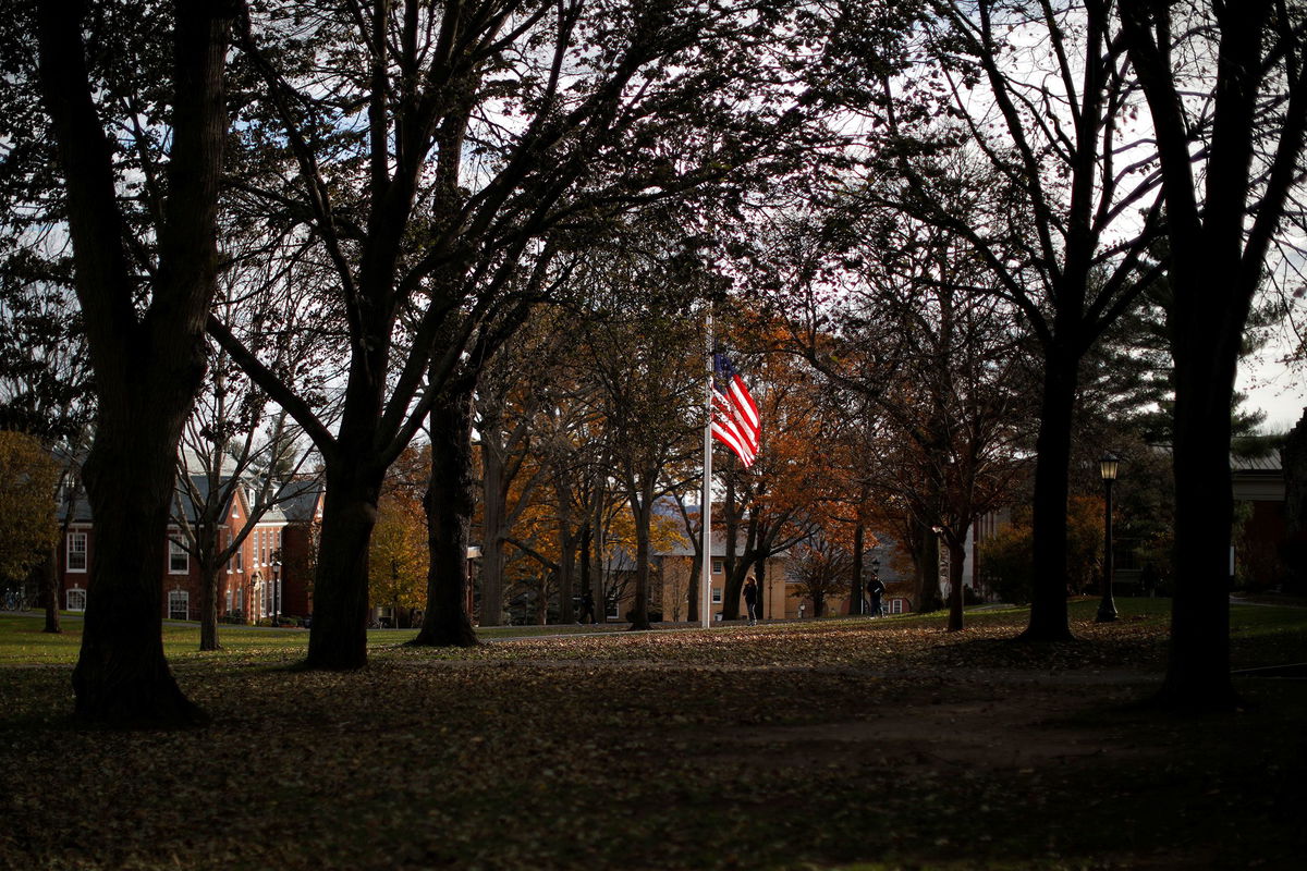 <i>Brian Snyder/Reuters via CNN Newsource</i><br/>A United States flag flies on the campus of Tufts University in Medford