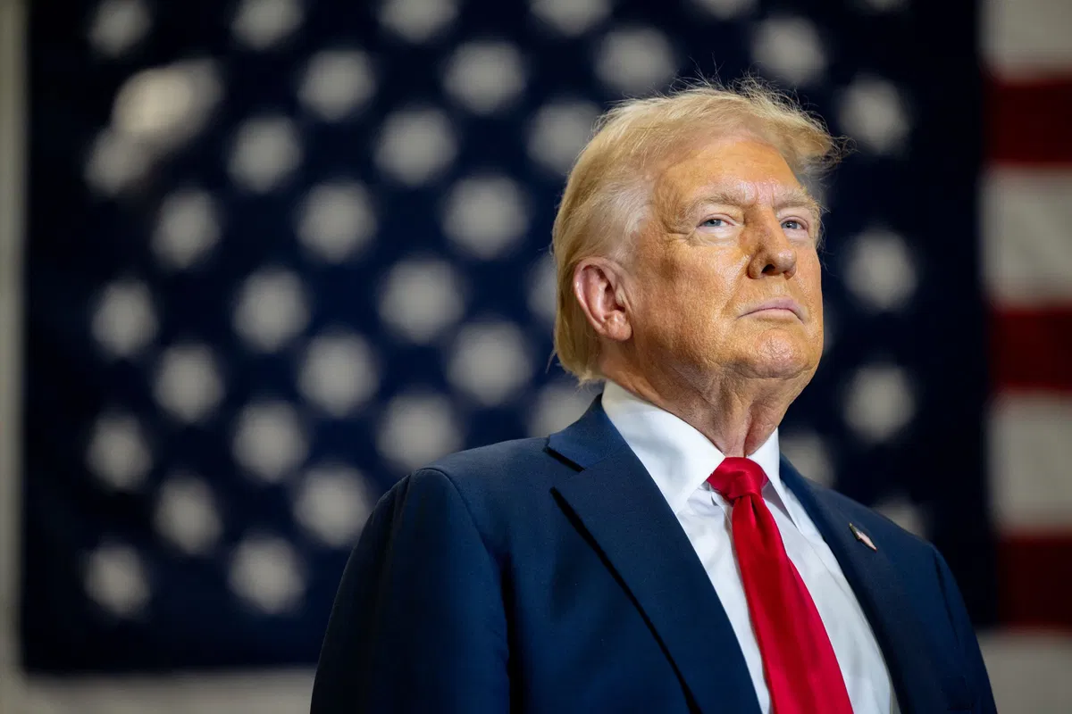 <i>Brandon Bell/Getty Images via CNN Newsource</i><br/>Republican presidential nominee former US President Donald Trump pauses before speaking during a campaign rally at the Mosack Group warehouse on September 25 in Mint Hill