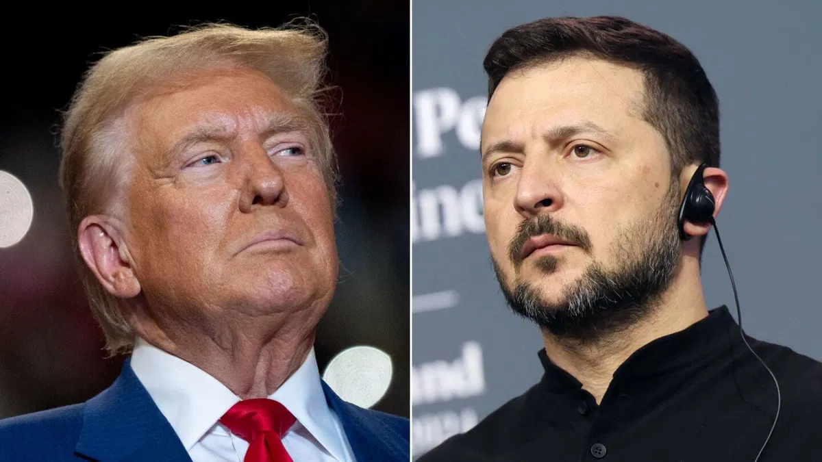 <i>AP/Getty Images via CNN Newsource</i><br/>Former President Donald Trump and Ukrainian President Volodymyr Zelensky will meet at Trump Tower on Friday morning