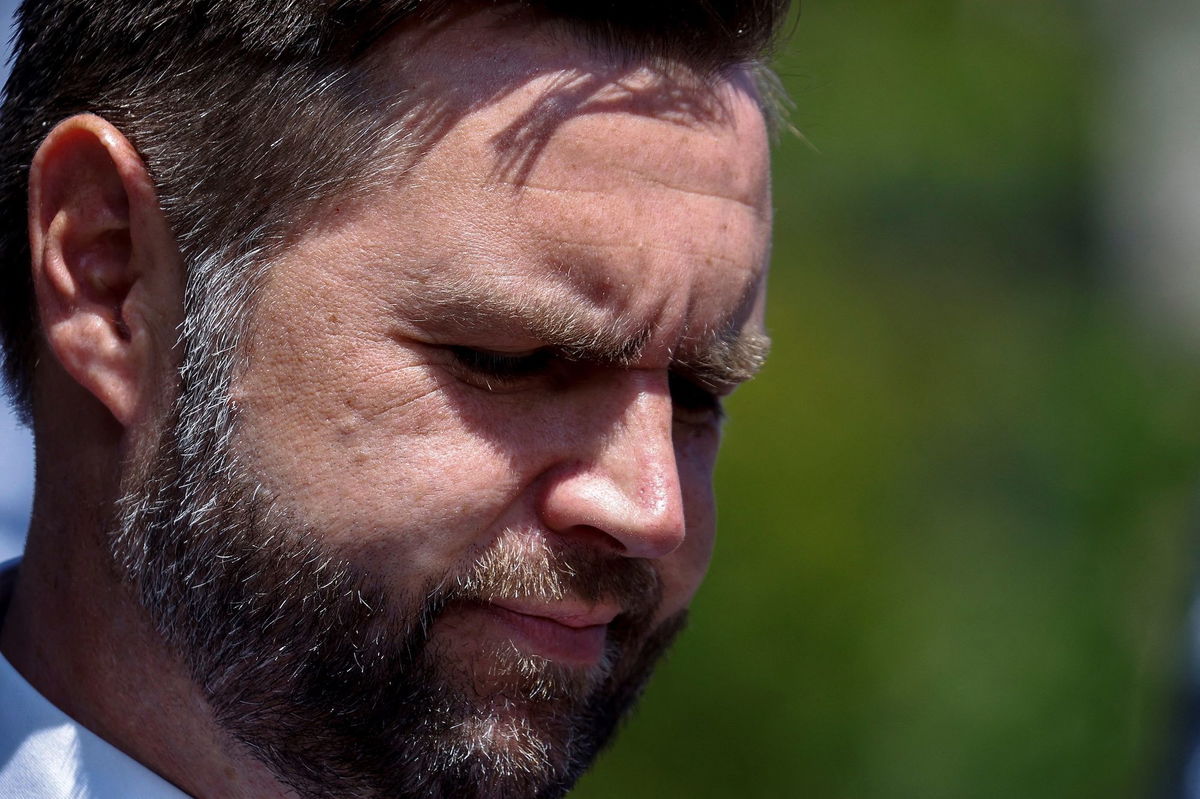 <i>Marco Bello/Reuters/File via CNN Newsource</i><br />Sen. J.D. Vance pauses during an event at Kenosha City Courthouse in Kenosha