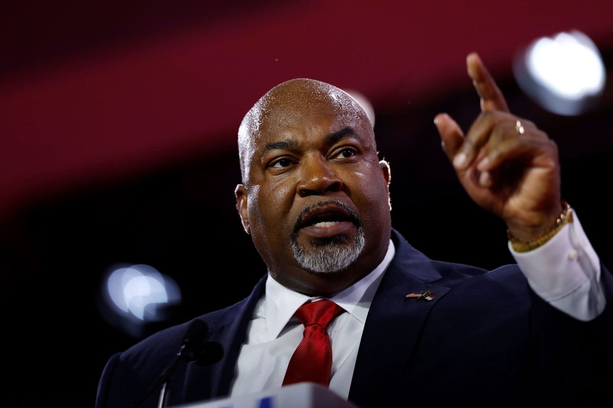 <i>Anna Moneymaker/Getty Images/File via CNN Newsource</i><br />North Carolina Lt. Gov. Mark Robinson speaks at the Faith and Freedom Road to Majority conference at the Washington Hilton on June 21