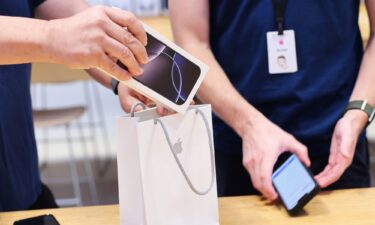 The new Apple iPhone 16 models on display upon release on September 20 at the Apple Store at The Grove in Los Angeles