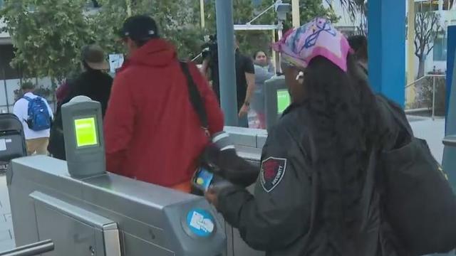 <i>KCAL/KCBS via CNN Newsource</i><br/>Riders on the Metro system will now have to tap their fare card to exit all 10 end-of-line stations as the results of a pilot TAP-to-exit program showed a crime reduction.