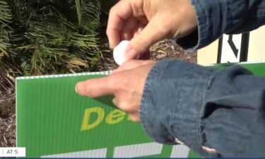 A Solana Beach woman says her political signs have been stolen three times. ABC 10News anchor Aaron Dickens shows how she used AirTags to track the culprits down.