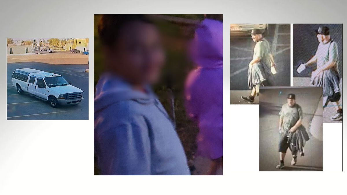 Blurred photo of the picture provided and security camera images of the suspect. The photo was blurred since the girl was never actually missing. 