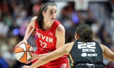 Indiana Fever guard Caitlin Clark (No. 22) in action during the 2024 WNBA playoffs