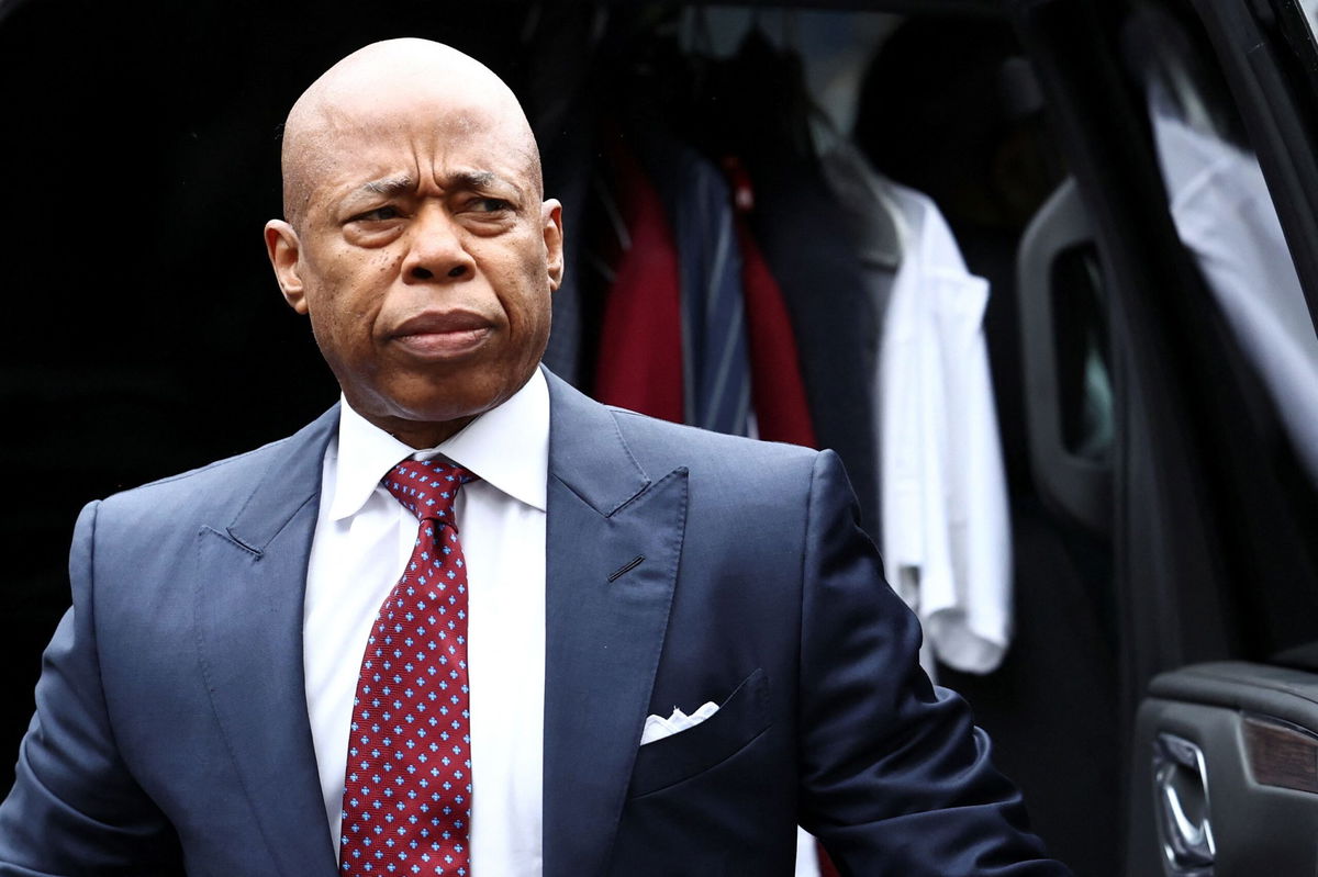 <i>Brendan McDermid/Reuters via CNN Newsource</i><br/>New York City Mayor Eric Adams arrives at federal court for his arraignment on Sept. 27