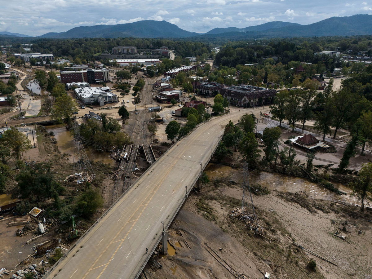 <i>Mike Stewart/AP via CNN Newsource</i><br />Debris is seen in the aftermath of Hurricane Helene on September 30 in Asheville