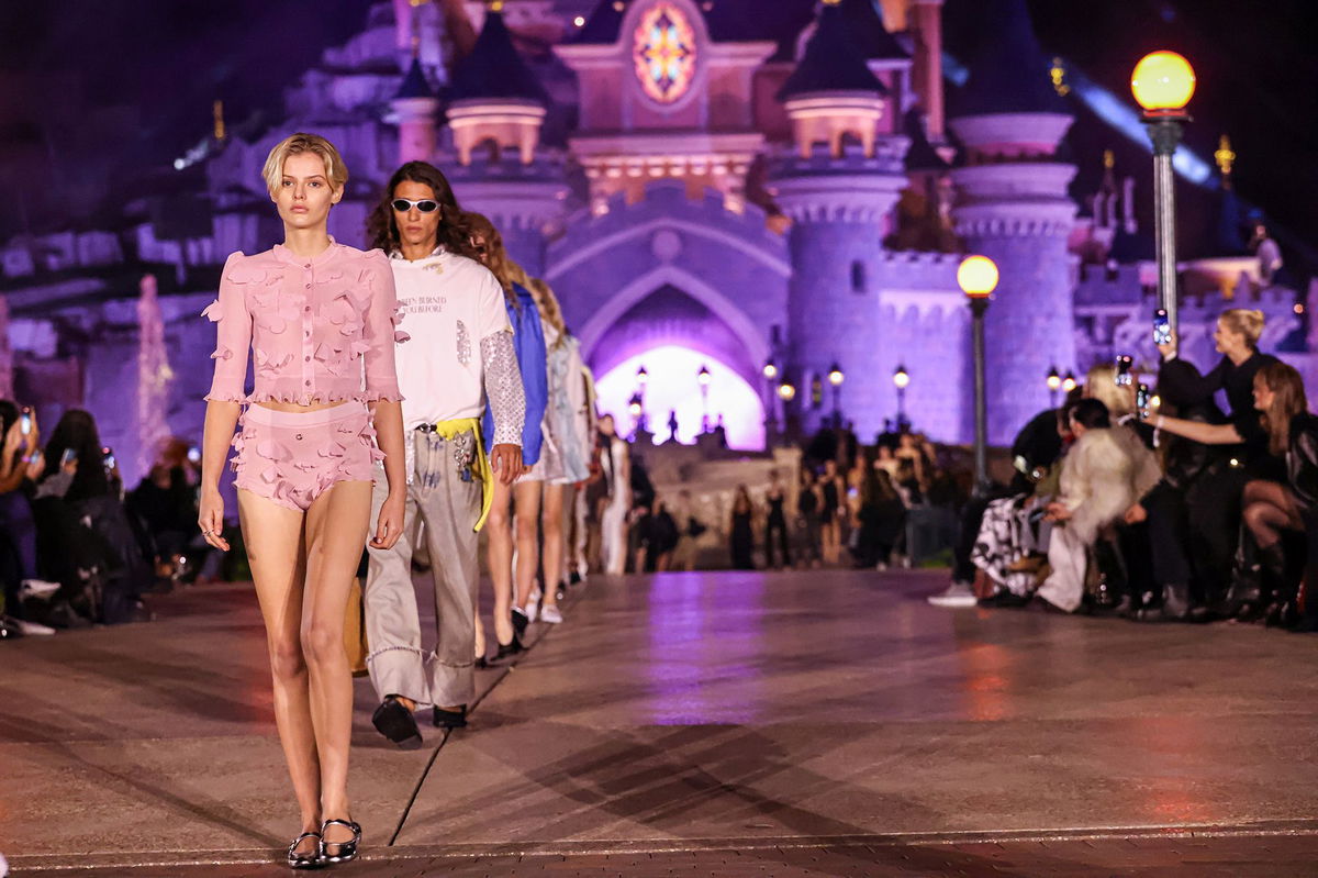 <i>Lyvans Boolaky/Getty Images via CNN Newsource</i><br/>Fashion house Coperni took over Disneyland Paris on October 1 evening and staged their show in front of the iconic Sleeping Beauty castle.