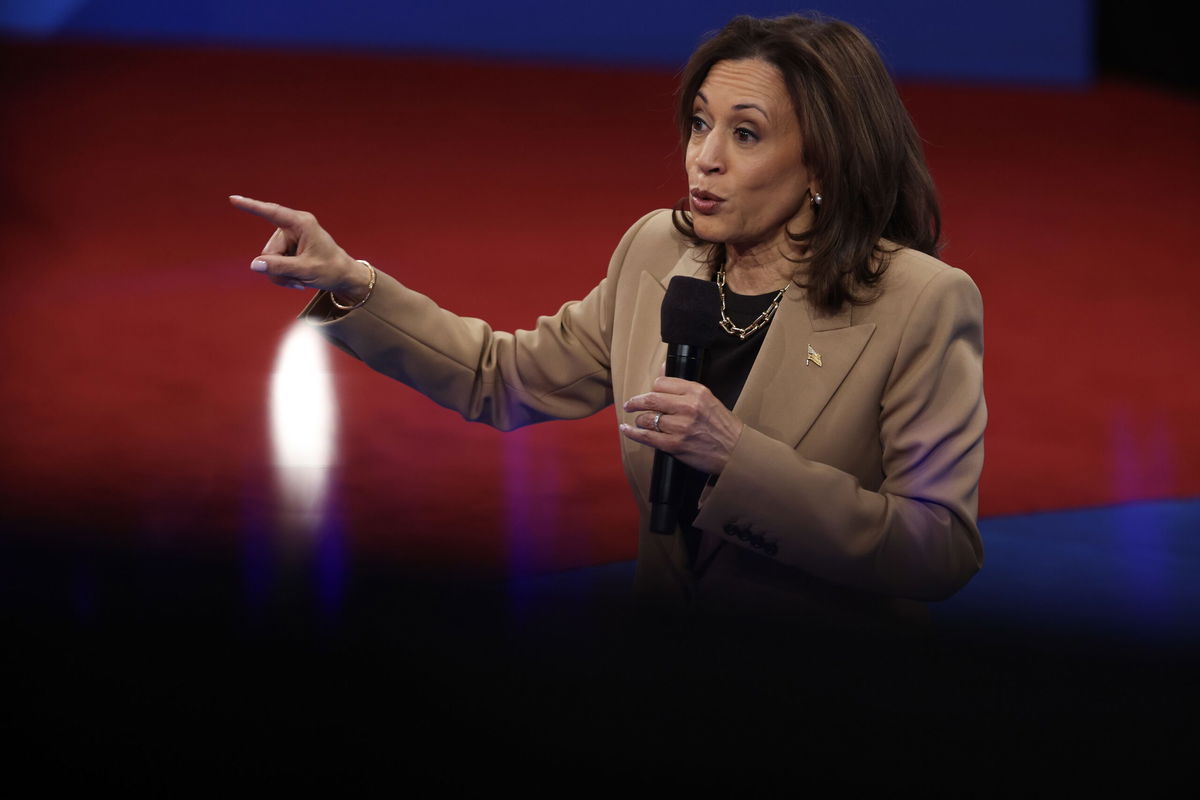 <i>Justin Sullivan/Getty Images North America/Getty Images via CNN Newsource</i><br/>Vice President Kamala Harris