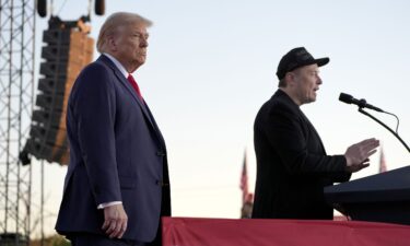 Elon Musk speaks alongside former President Donald Trump at a campaign event on October 5 in Butler