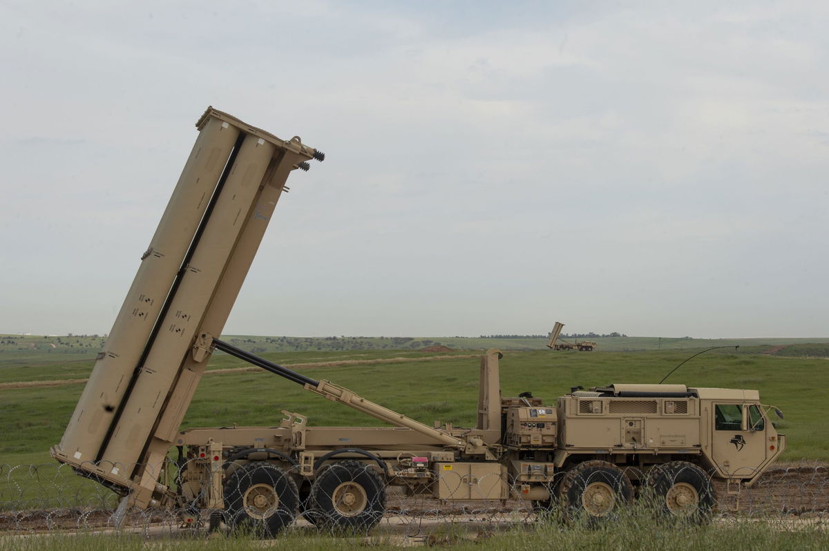 <i>Staff Sgt. Cory D. Payne/US Air Force/File via CNN Newsource</i><br/>This US military file photo shows a US Army Terminal High Altitude Area Defense launching station in Israel in March 2019.  The US will send an advanced anti-missile system — and US troops to operate it — to Israel.