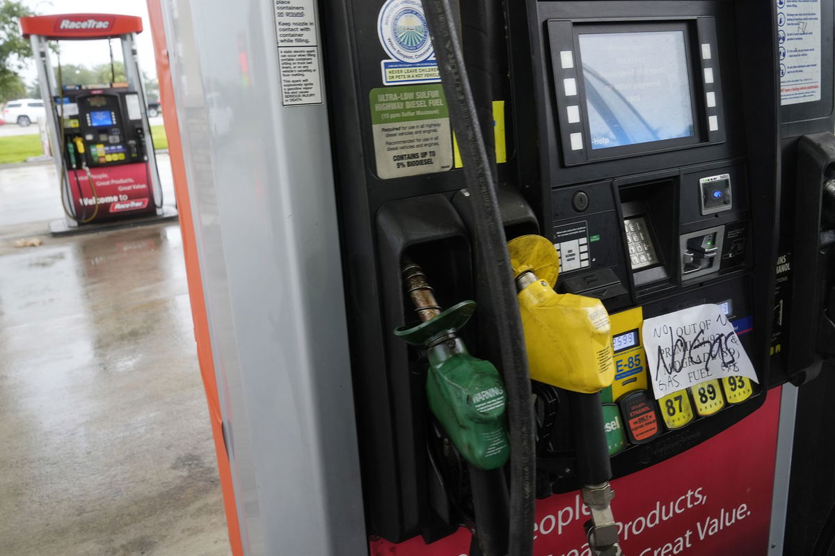 <i>Marta Lavandier/AP via CNN Newsource</i><br/>Pumps are closed at a gas station in Fort Myers Beach