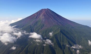 This aerial view shows Mt. Fuji