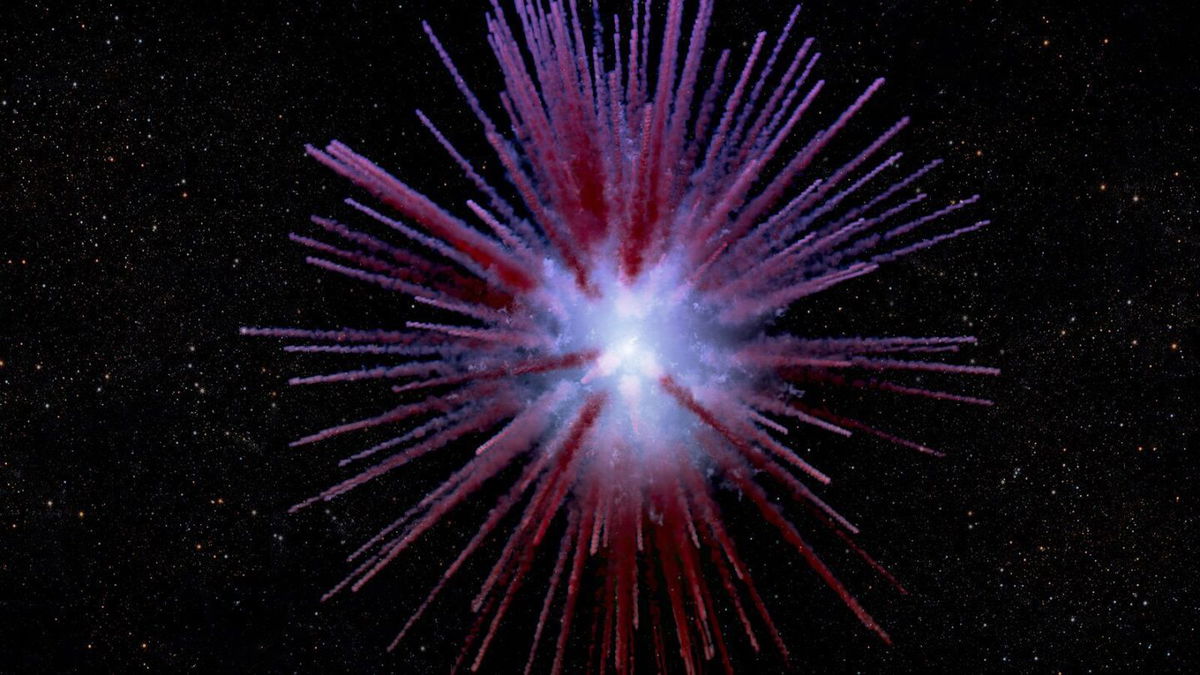 <i>Caltech via CNN Newsource</i><br/>Filaments radiate away from a “zombie star” the explosion created.